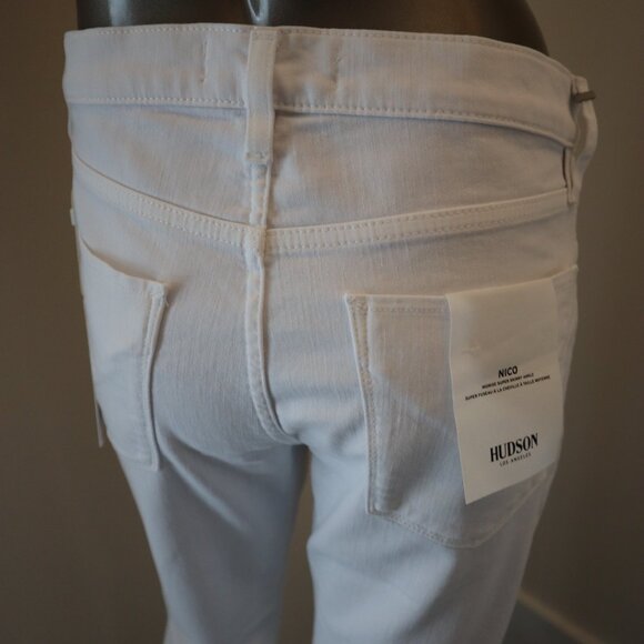 Hudson White Nico Jeans Skinny Denim Size 27 New Tags - Picture 6 of 10